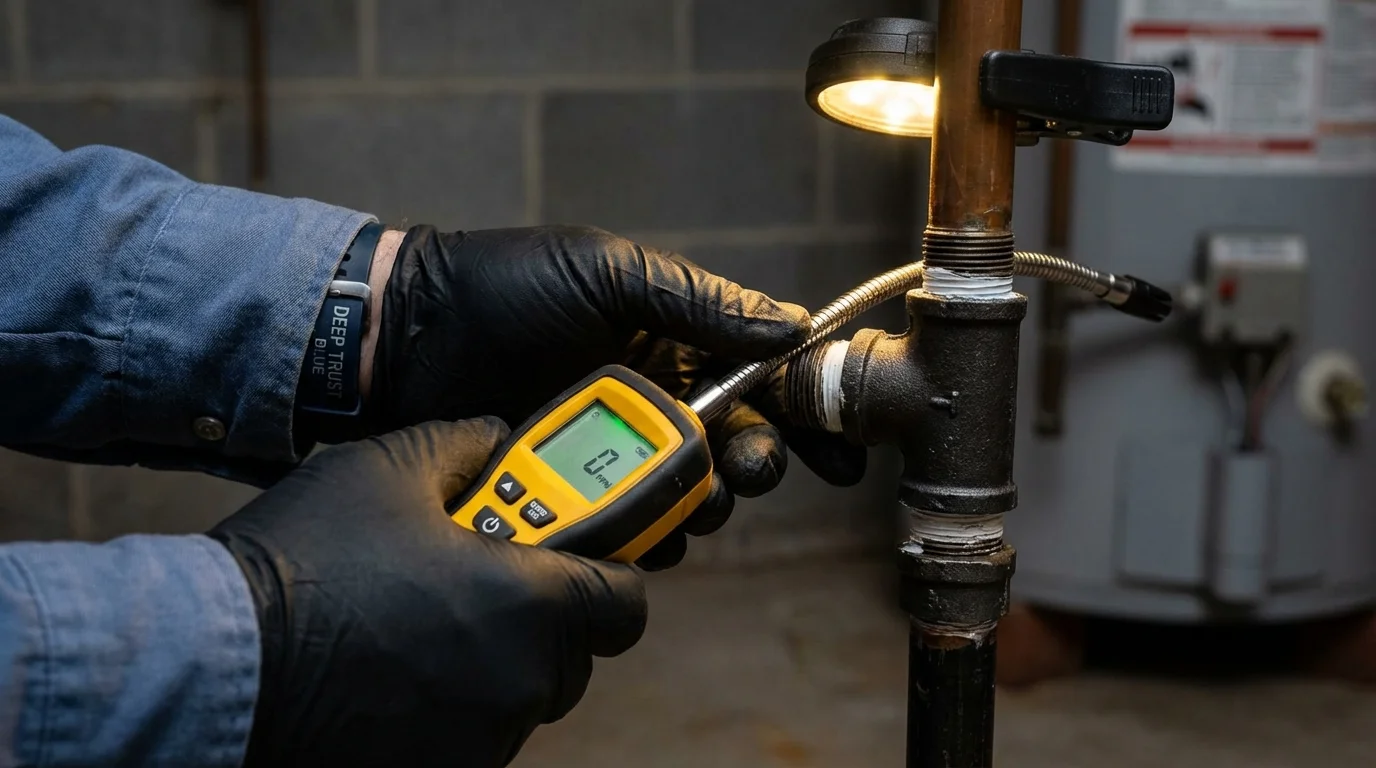 Gas leak detection with electronic sniffer by Johns Plumbing LLC in Rutherfordton