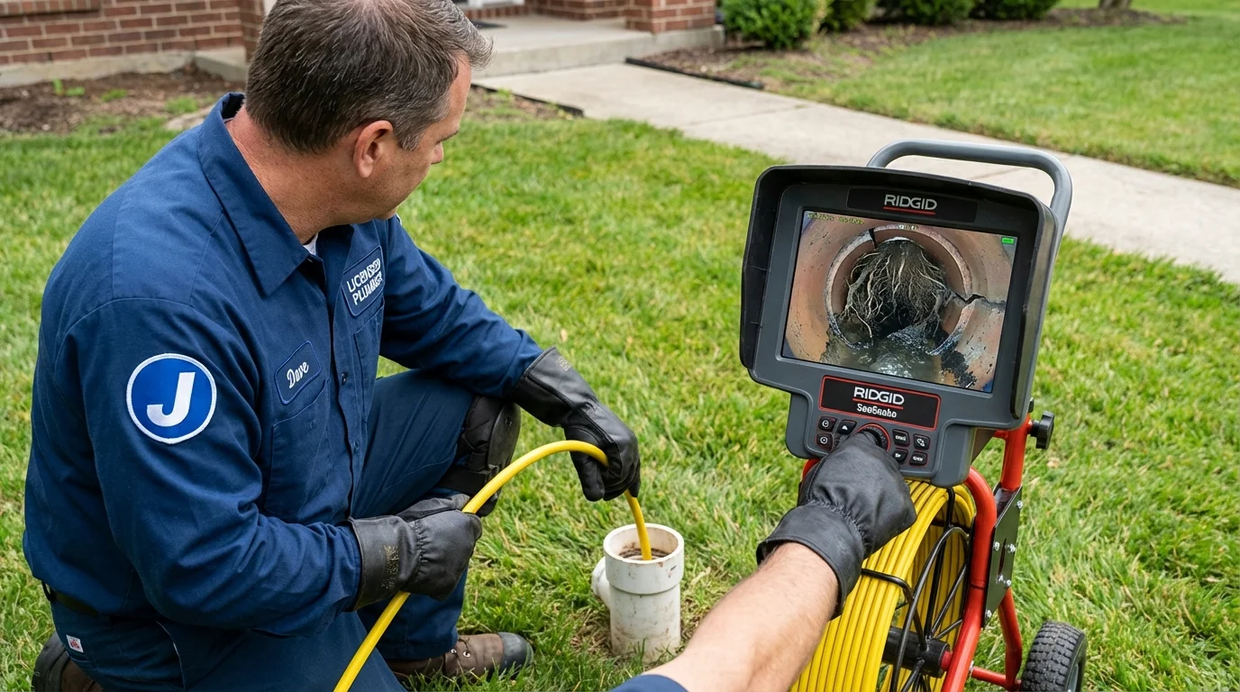 Sewer camera inspection being performed by Johns Plumbing LLC in Rutherfordton